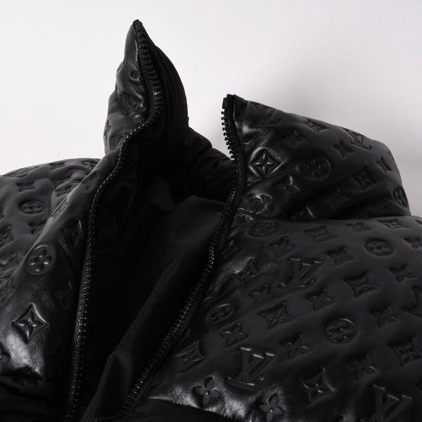 極美品 LOUIS VUITTON ルイヴィトン ダウンジャケット モノグラムパファーダウンジャケット ブラック サイズ50 ブルゾン 112477 中古 4a001044