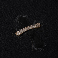 画像をギャラリービューアに読み込む, 新品未使用 CHROME HEARTS クロムハーツ Y NOT ニットセーター サイズML ハラコ CHクロスパッチ 3パッチ シルバー925 ブラック 中古 4a003341