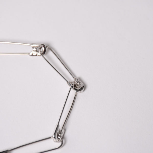 極美品 CHROME HEARTS クロムハーツ セーフティピン ポーチ ショルダーバッグ ホワイト シルバー金具 中古 4a003344