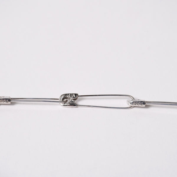 極美品 CHROME HEARTS クロムハーツ セーフティピン ポーチ ショルダーバッグ ホワイト シルバー金具 中古 4a003344