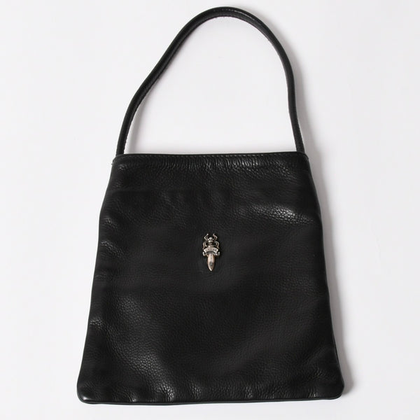 極美品 CHROME HEARTS クロムハーツ DAGGER DRACULA BAG ダガー ドラキュラ ハンドバッグ ダガー装飾 ブラック シルバー925 中古 4a003342