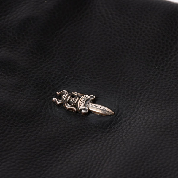 極美品 CHROME HEARTS クロムハーツ DAGGER DRACULA BAG ダガー ドラキュラ ハンドバッグ ダガー装飾 ブラック シルバー925 中古 4a003342