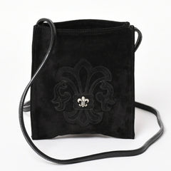 Very Good Condition CHROME HEARTS Square Pocket Shoulder Bag BS Flare Patch Silver 925 Black Used 4a003345