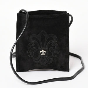 Very Good Condition CHROME HEARTS Square Pocket Shoulder Bag BS Flare Patch Silver 925 Black Used 4a003345