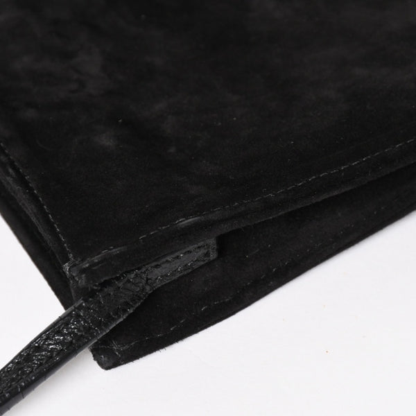 Very Good Condition CHROME HEARTS Square Pocket Shoulder Bag BS Flare Patch Silver 925 Black Used 4a003345