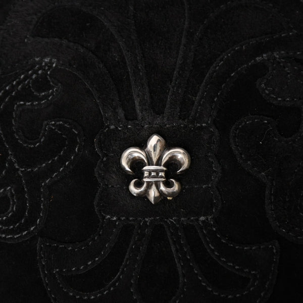 Very Good Condition CHROME HEARTS Square Pocket Shoulder Bag BS Flare Patch Silver 925 Black Used 4a003345