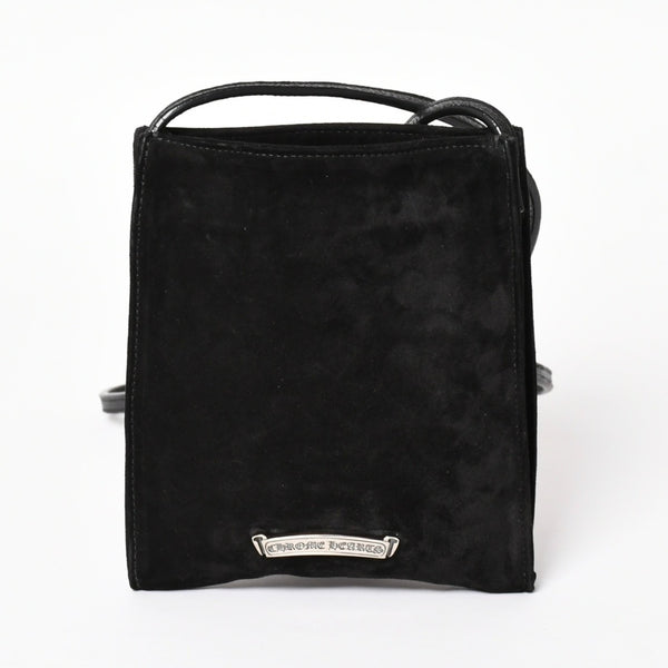 Very Good Condition CHROME HEARTS Square Pocket Shoulder Bag BS Flare Patch Silver 925 Black Used 4a003345