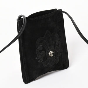 Very Good Condition CHROME HEARTS Square Pocket Shoulder Bag BS Flare Patch Silver 925 Black Used 4a003345