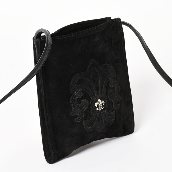 Very Good Condition CHROME HEARTS Square Pocket Shoulder Bag BS Flare Patch Silver 925 Black Used 4a003345