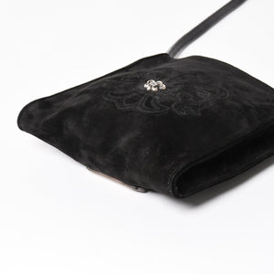 Very Good Condition CHROME HEARTS Square Pocket Shoulder Bag BS Flare Patch Silver 925 Black Used 4a003345