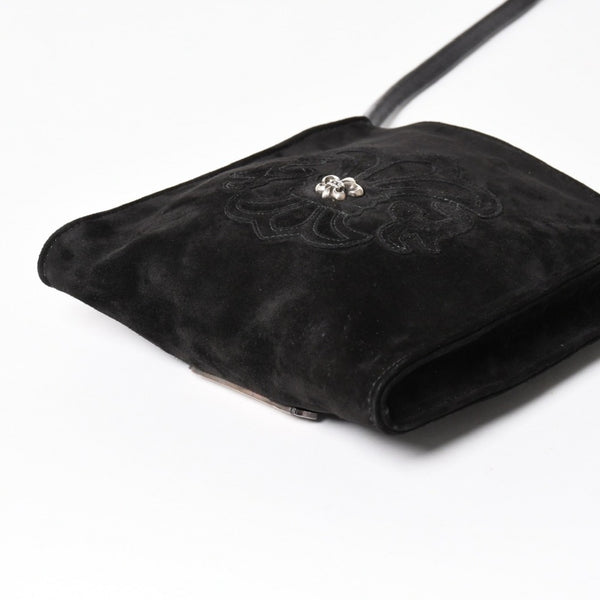 Very Good Condition CHROME HEARTS Square Pocket Shoulder Bag BS Flare Patch Silver 925 Black Used 4a003345