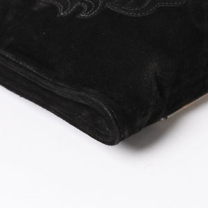 Very Good Condition CHROME HEARTS Square Pocket Shoulder Bag BS Flare Patch Silver 925 Black Used 4a003345