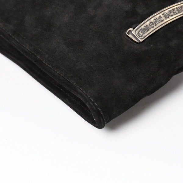 Very Good Condition CHROME HEARTS Square Pocket Shoulder Bag BS Flare Patch Silver 925 Black Used 4a003345