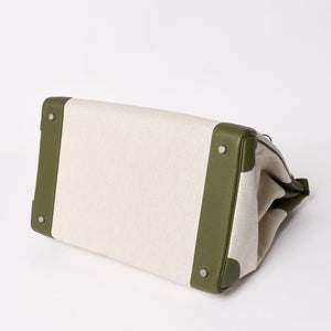 新品同様 HERMES エルメス Haut a Courroies40 オータクロア40 ハンドバッグ トワルアッシュ トゴ ヴェールヴェロネーゼ U刻印 SV金具 中古 4a003354