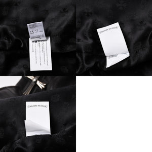 極美品 CHROME HEARTS クロムハーツ SLUFF LTHR スラフ ライダースジャケット サイズS ラージCHクロス装飾 ブラック 中古 4a003352