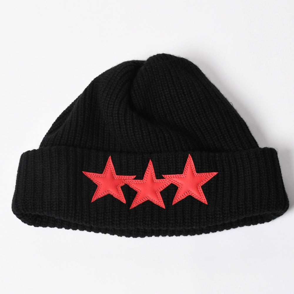 New and unused CHROME HEARTS Star Patch Cashmere Knit Cap Beanie ONE SIZE 53-60 3 Patch Cross Ball Used 4a003338