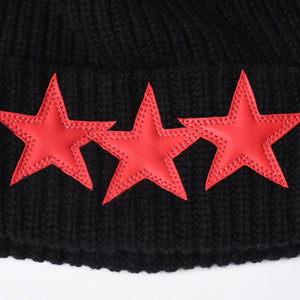 新品未使用 CHROME HEARTS クロムハーツ スターパッチ カシミヤ ニットキャップ ビーニー ONE SIZE 53-60 3パッチ クロスボール 中古 4a003338