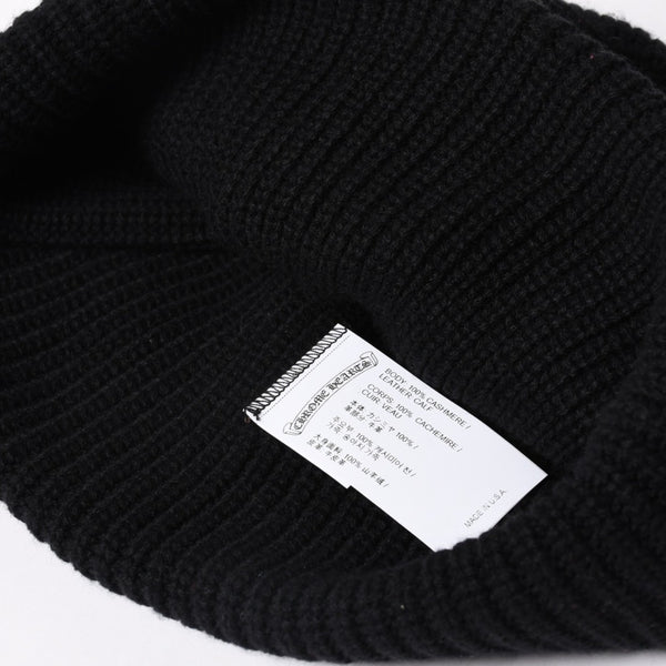 新品未使用 CHROME HEARTS クロムハーツ スターパッチ カシミヤ ニットキャップ ビーニー ONE SIZE 53-60 3パッチ クロスボール 中古 4a003338