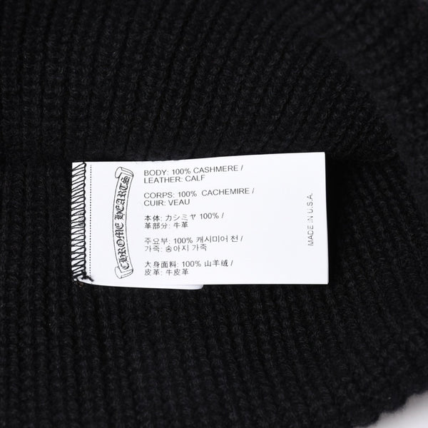 新品未使用 CHROME HEARTS クロムハーツ スターパッチ カシミヤ ニットキャップ ビーニー ONE SIZE 53-60 3パッチ クロスボール 中古 4a003338