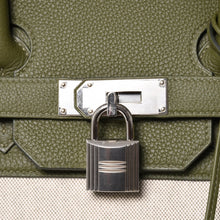 画像をギャラリービューアに読み込む, 新品同様 HERMES エルメス Haut a Courroies40 オータクロア40 ハンドバッグ トワルアッシュ トゴ ヴェールヴェロネーゼ U刻印 SV金具 中古 4a003354
