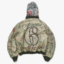 画像をギャラリービューアに読み込む, 新品未使用 MOWALOLA モワローラ GRAFFITI BOMBER グラフィティ ボンバージャケット サイズM カーキ マルチカラー 中古 4a003399