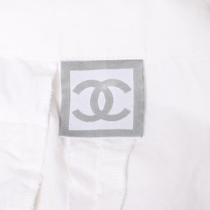 極美品 CHANEL シャネル スポーツライン サイドライン ショートパンツ P25349V15762 ホワイト 中古 4a004467
