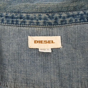 DIESEL ディーゼル デニムウエスタンシャツ 00E8M200008 デニムシャツ ライトブルー ウォッシュ加工 ウェスタンヨーク 長袖シャツ Sサイズ 美品 中古 4a003406