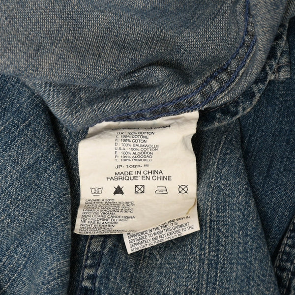 DIESEL ディーゼル デニムウエスタンシャツ 00E8M200008 デニムシャツ ライトブルー ウォッシュ加工 ウェスタンヨーク 長袖シャツ Sサイズ 美品 中古 4a003406