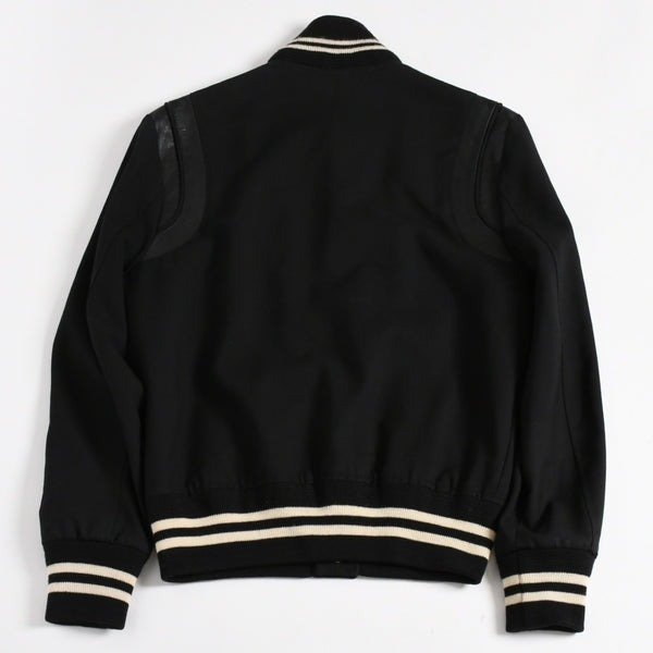 SAINT LAURENT PARIS サンローランパリ テディジャケット ウール ブルゾン 343745 ブラック ホワイト サイズ44 美品 中古 4a004298