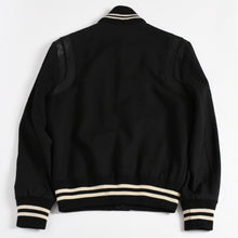 画像をギャラリービューアに読み込む, SAINT LAURENT PARIS サンローランパリ テディジャケット ウール ブルゾン 343745 ブラック ホワイト サイズ44 美品 中古 4a004298