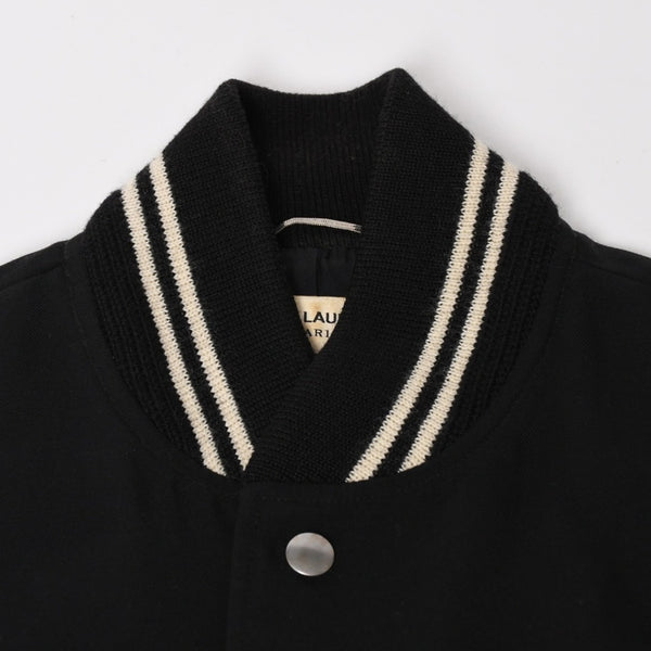 SAINT LAURENT PARIS サンローランパリ テディジャケット ウール ブルゾン 343745 ブラック ホワイト サイズ44 美品 中古 4a004298