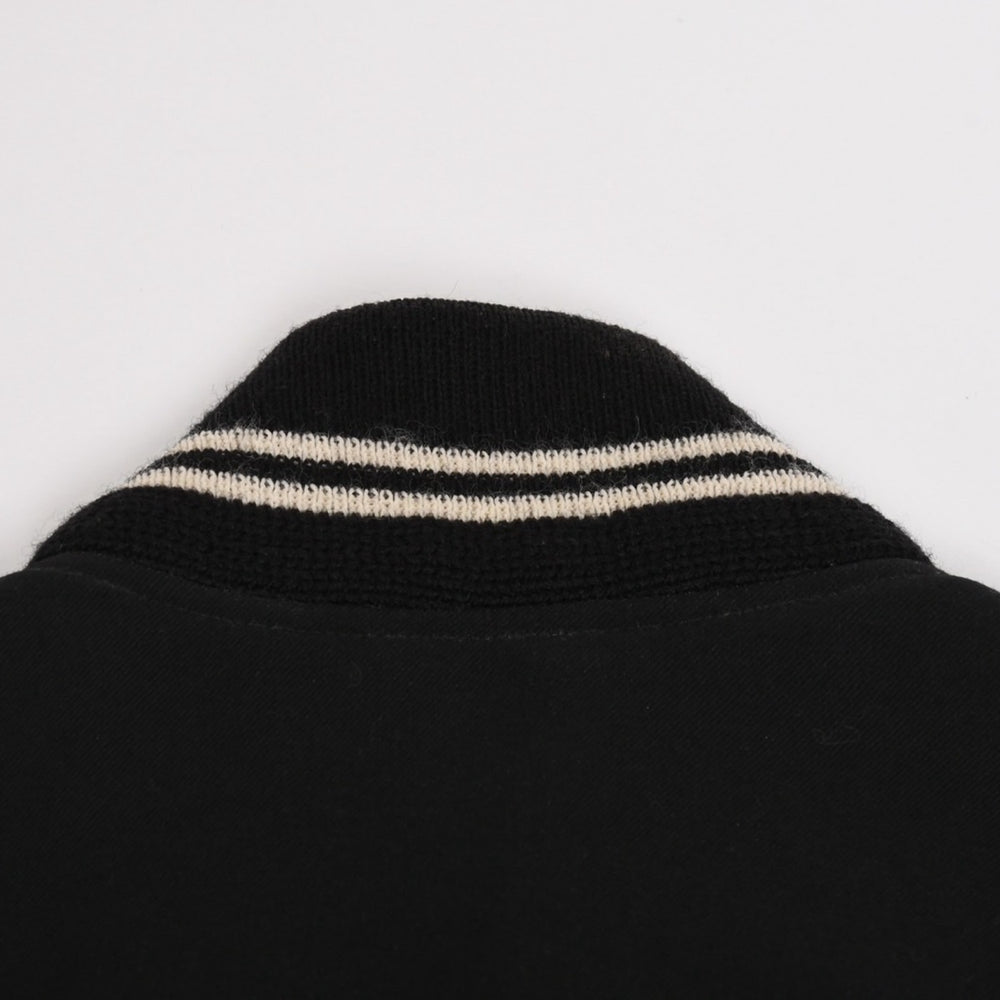 SAINT LAURENT PARIS Saint Laurent Paris Teddy Jacket Wool Blouson 343745 Black White Size 44 Good Condition Used 4a004298