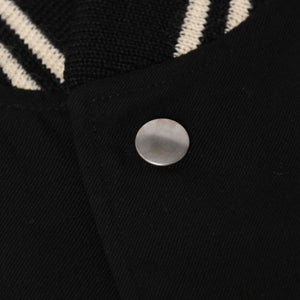 SAINT LAURENT PARIS サンローランパリ テディジャケット ウール ブルゾン 343745 ブラック ホワイト サイズ44 美品 中古 4a004298