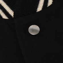 画像をギャラリービューアに読み込む, SAINT LAURENT PARIS サンローランパリ テディジャケット ウール ブルゾン 343745 ブラック ホワイト サイズ44 美品 中古 4a004298