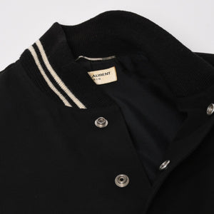 SAINT LAURENT PARIS サンローランパリ テディジャケット ウール ブルゾン 343745 ブラック ホワイト サイズ44 美品 中古 4a004298