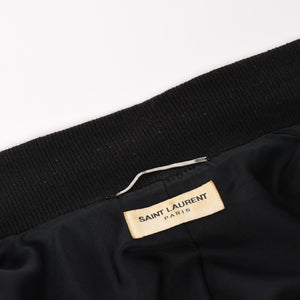 SAINT LAURENT PARIS サンローランパリ テディジャケット ウール ブルゾン 343745 ブラック ホワイト サイズ44 美品 中古 4a004298