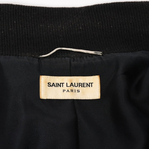 SAINT LAURENT PARIS サンローランパリ テディジャケット ウール ブルゾン 343745 ブラック ホワイト サイズ44 美品 中古 4a004298
