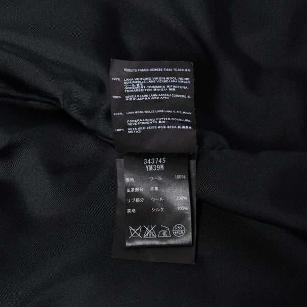 SAINT LAURENT PARIS サンローランパリ テディジャケット ウール ブルゾン 343745 ブラック ホワイト サイズ44 美品 中古 4a004298