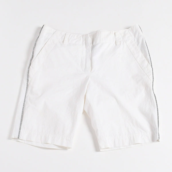 極美品 CHANEL シャネル スポーツライン サイドライン ショートパンツ P25349V15762 ホワイト 中古 4a004467