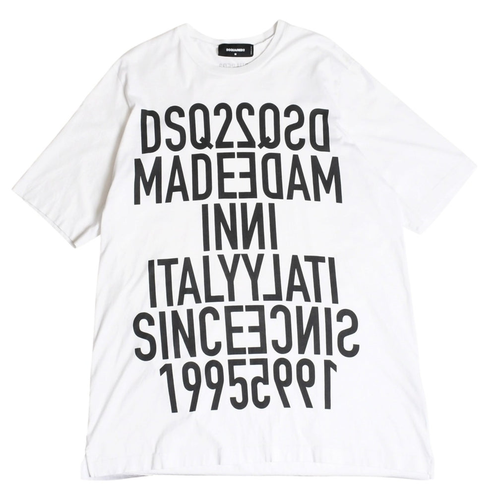 DSQUARED 2 ディースクエアード 半袖 Tシャツ ミラーロゴ ホワイト ブラック サイズ M S74GD0818 美品 中古 4a003418