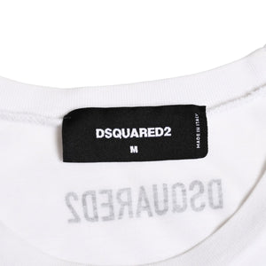 DSQUARED 2 ディースクエアード 半袖 Tシャツ ミラーロゴ ホワイト ブラック サイズ M S74GD0818 美品 中古 4a003418