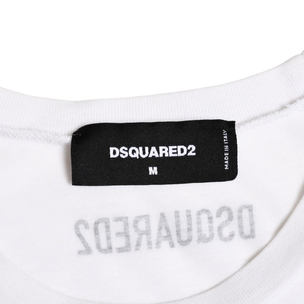 DSQUARED 2 ディースクエアード 半袖 Tシャツ ミラーロゴ ホワイト ブラック サイズ M S74GD0818 美品 中古 4a003418