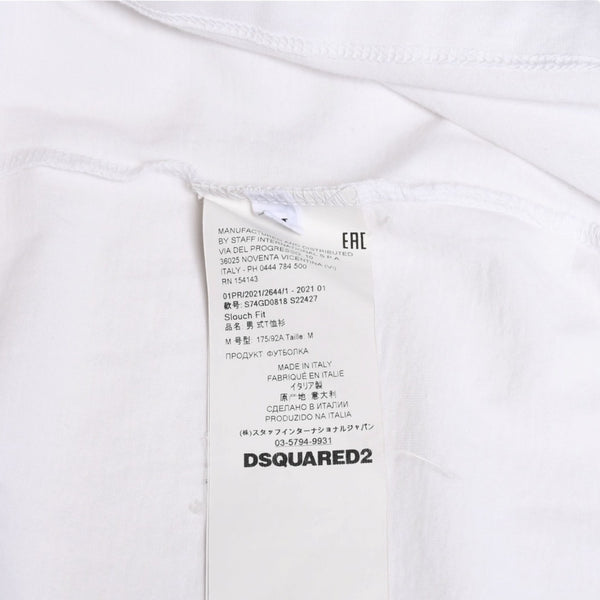DSQUARED 2 ディースクエアード 半袖 Tシャツ ミラーロゴ ホワイト ブラック サイズ M S74GD0818 美品 中古 4a003418