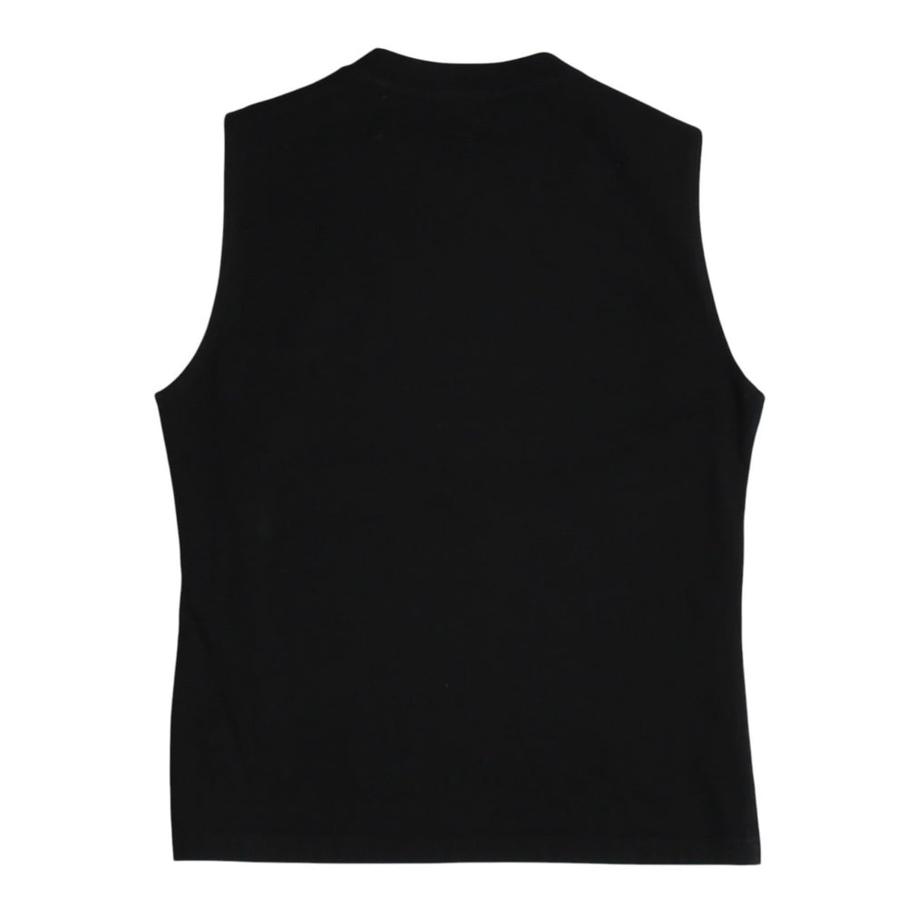 Christian Dior Denim Logo Sleeveless Tank Top Galliano Period 3P16155302 Denim Fabric Fringe Y2K Black Size 42 Good Condition Used 4a004088