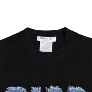 Christian Dior クリスチャンディオール デニムロゴ ノースリーブ タンクトップ ガリアーノ期 3P16155302 デニム生地 フリンジ Y2K ブラック 42サイズ 美品 中古 4a004088