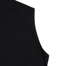 Load image into Gallery viewer, Christian Dior クリスチャンディオール デニムロゴ ノースリーブ タンクトップ ガリアーノ期 3P16155302 デニム生地 フリンジ Y2K ブラック 42サイズ 美品 中古 4a004088