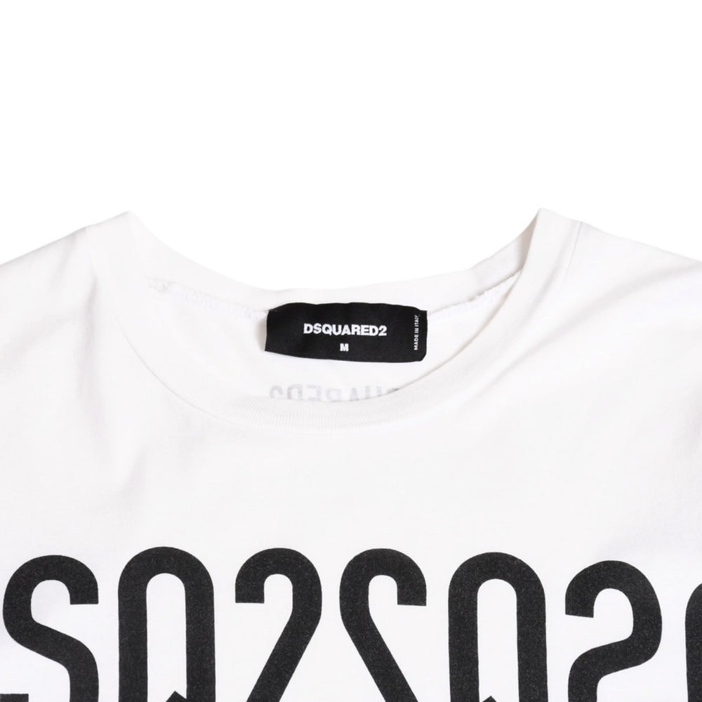 DSQUARED 2 ディースクエアード 半袖 Tシャツ ミラーロゴ ホワイト ブラック サイズ M S74GD0818 美品 中古 4a003418