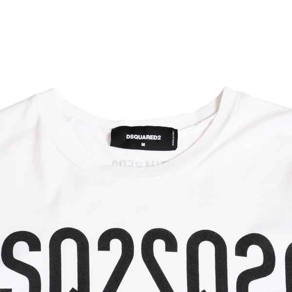 DSQUARED 2 ディースクエアード 半袖 Tシャツ ミラーロゴ ホワイト ブラック サイズ M S74GD0818 美品 中古 4a003418