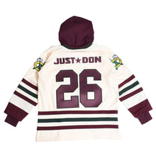 Load image into Gallery viewer, 極美品 Mitchell&amp;Ness ミッチェルアンドネス JUST DON ジャストドン Chicago BlackHawks ジャージフーディー アイボリー サイズM 中古 4a002314