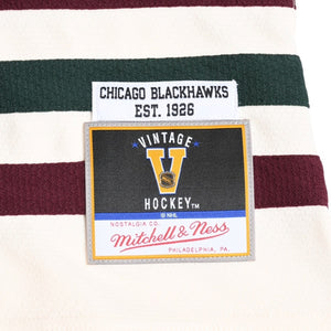 Very good condition Mitchell&Ness Mitchell &amp; Ness JUST DON Chicago BlackHawks Jersey Hoodie, Ivory, Size M, Used, 4a002314